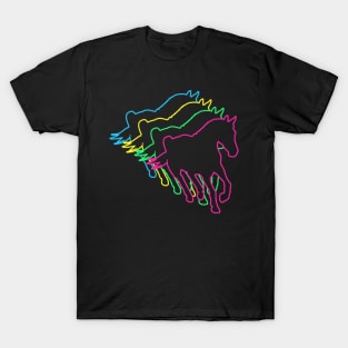 Horse 80s Neon T-Shirt